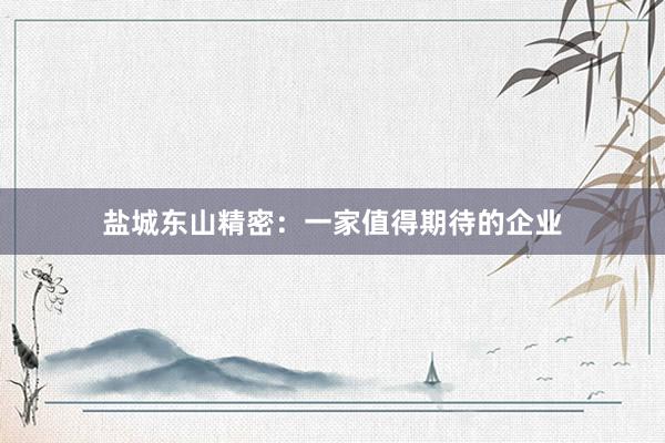 盐城东山精密：一家值得期待的企业